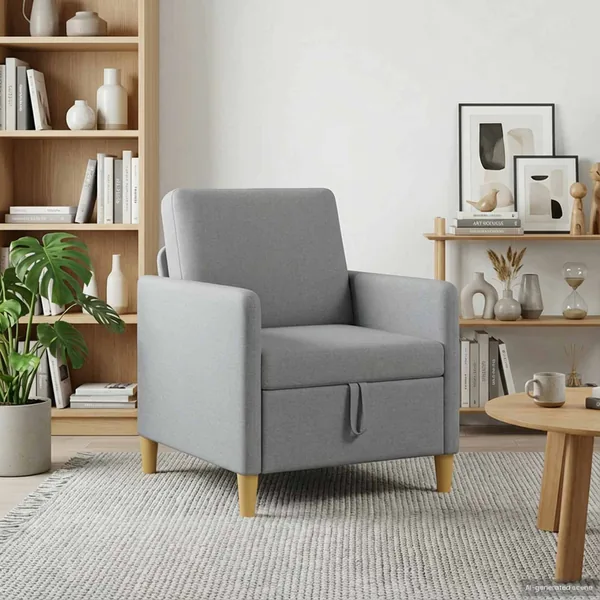 Sofa avec rangement Gris clair 72 x 78 x 87 cm Polyester