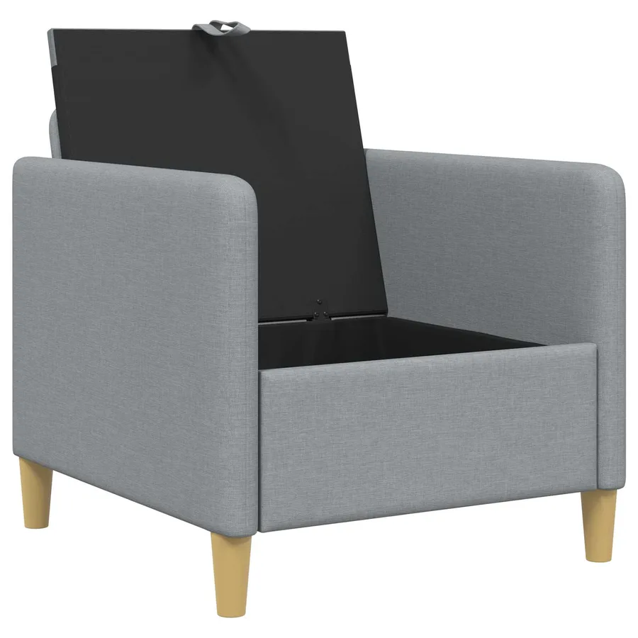 Sofa avec rangement Gris clair 72 x 78 x 87 cm Polyester - 4