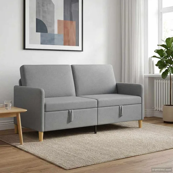 Sofa avec rangement Gris clair 172 x 78 x 87 cm Polyester