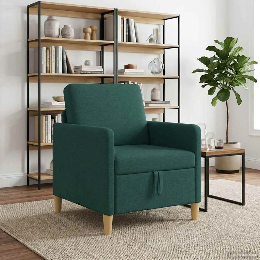 Sofa avec rangement Vert foncé 72 x 78 x 87 cm Polyester