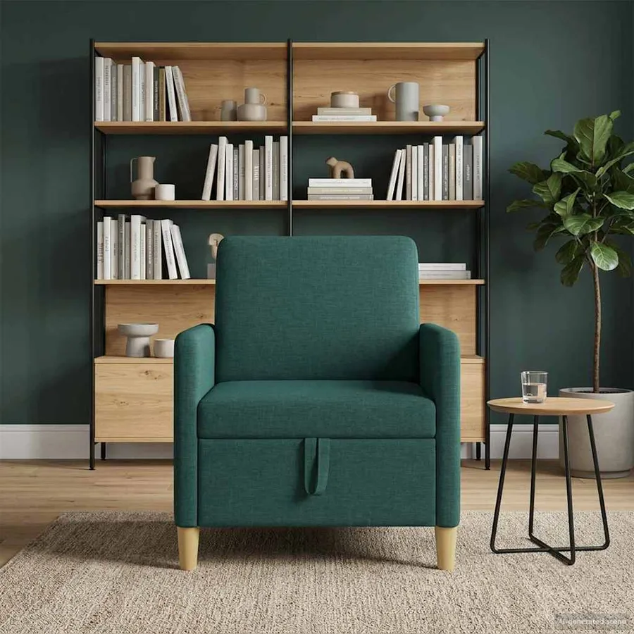 Sofa avec rangement Vert foncé 72 x 78 x 87 cm Polyester - 3