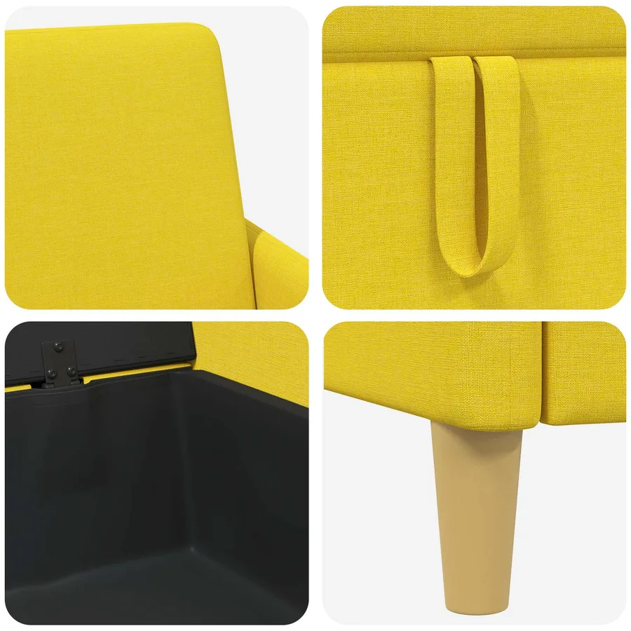 Canapé avec rangement 2 pcs Jaune clair Polyester - 6