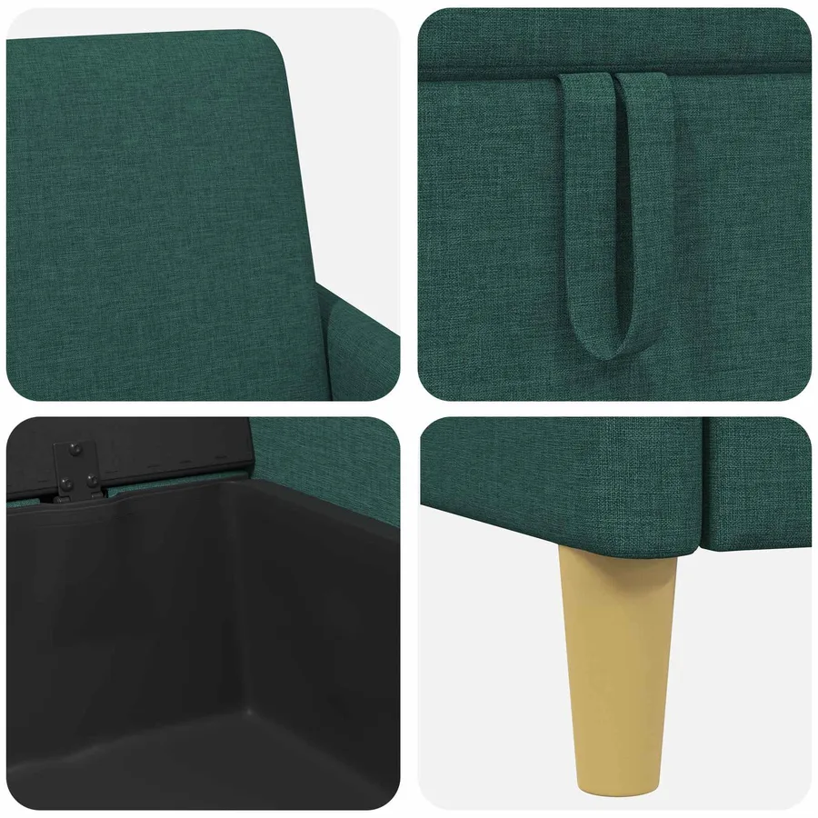 Canapé avec rangement 2 pcs Vert foncé Polyester - 5