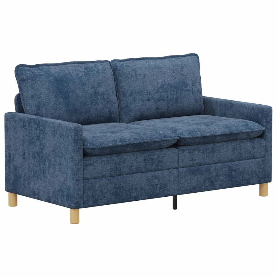 Ensemble de Canapés 2 pcs Bleu Polyester - 4