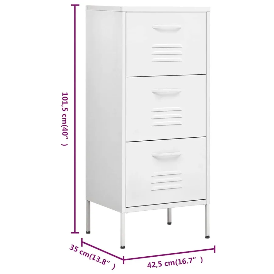 Armoire de rangement Blanc 42,5x35x101,5 cm Acier - 10