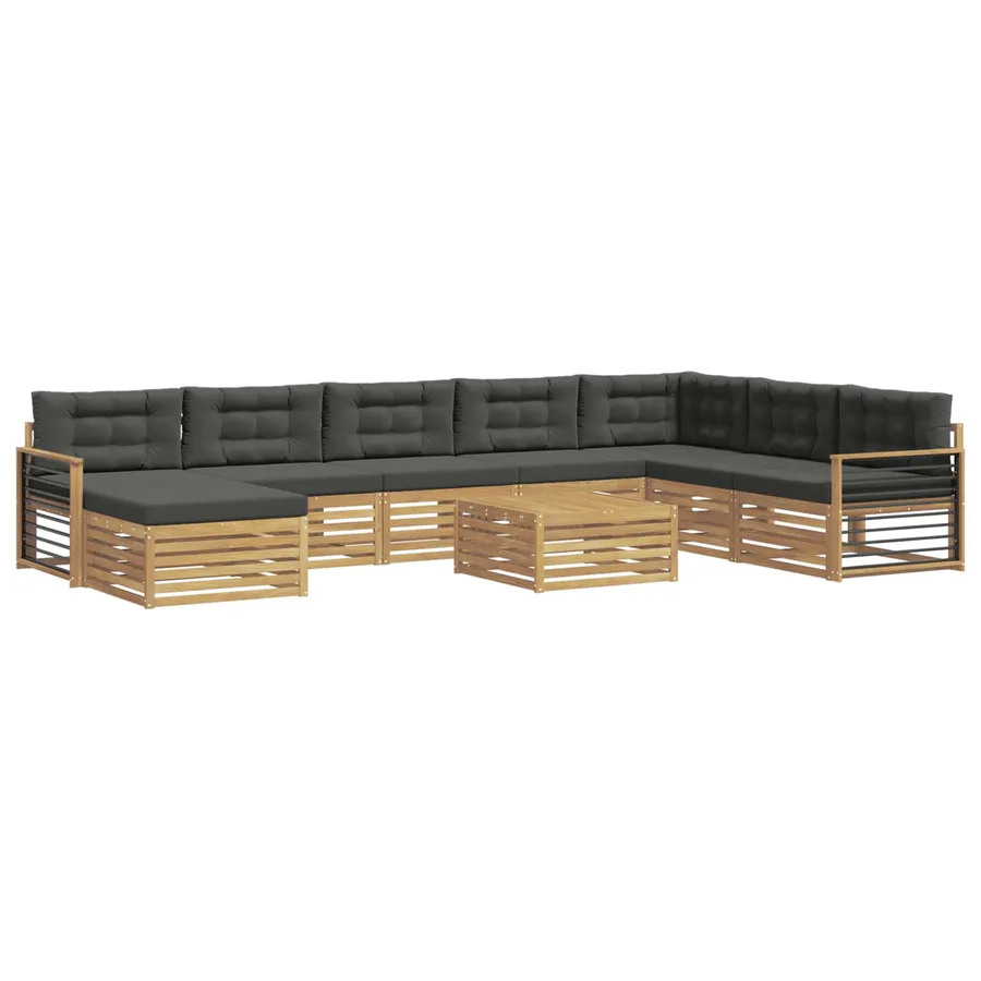 Ensemble de canapés d'extérieur 9 pc Blanc et anthracite - 2
