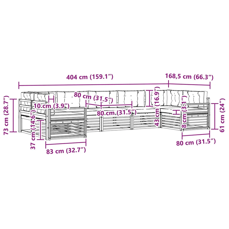 Ensemble de canapés d'extérieur 7 pc Blanc et anthracite - 7