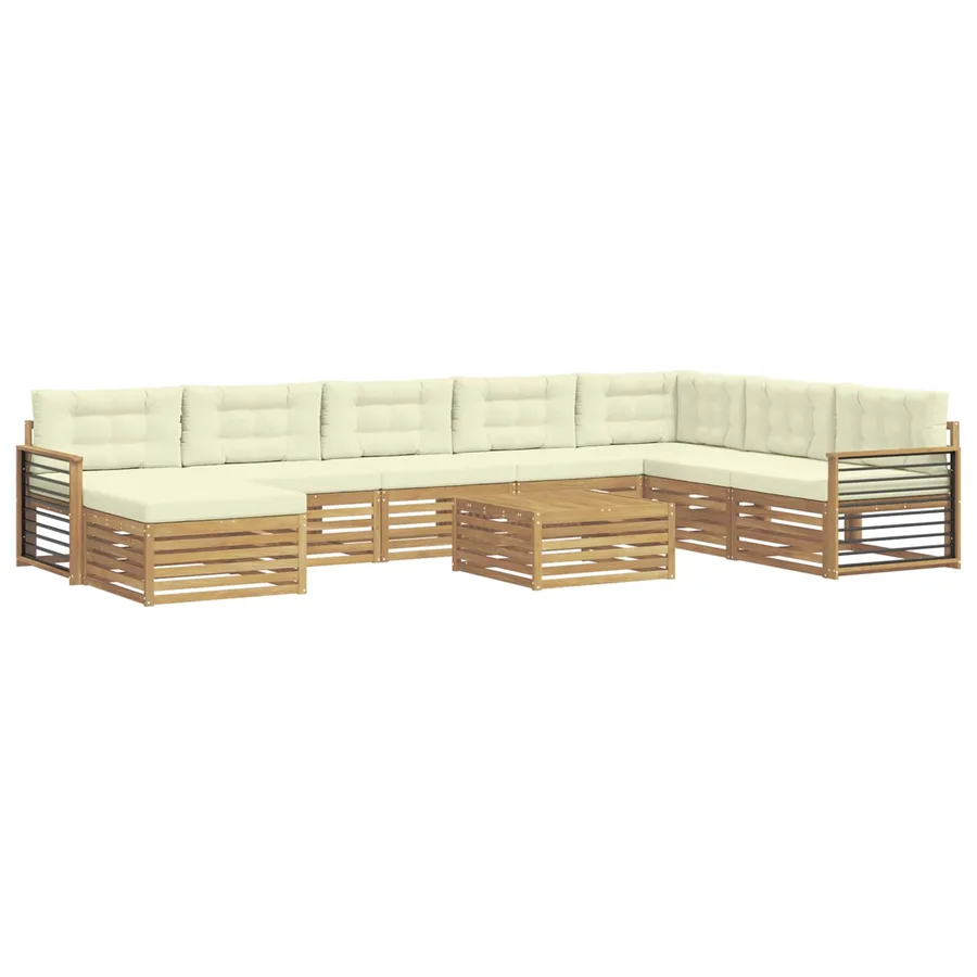 Ensemble de canapés d'extérieur 9 pc Blanc et crème - 2