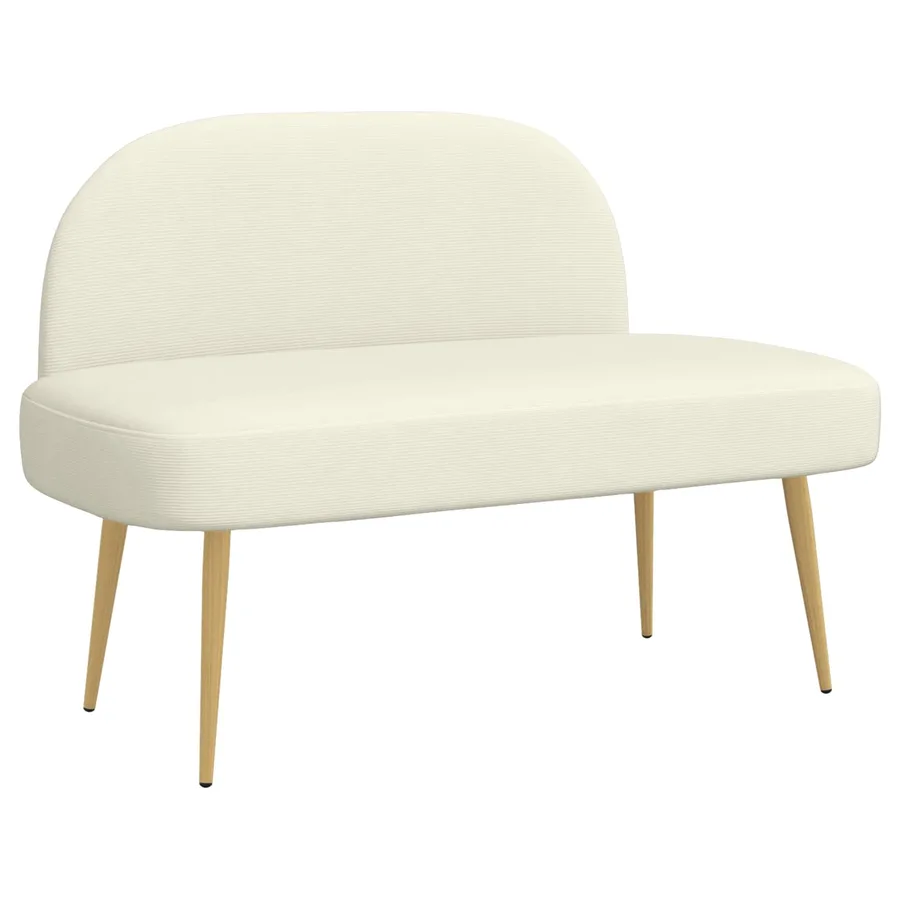 Banc rembourré avec dossier Crème 110 x 60 x 76 cm - 2