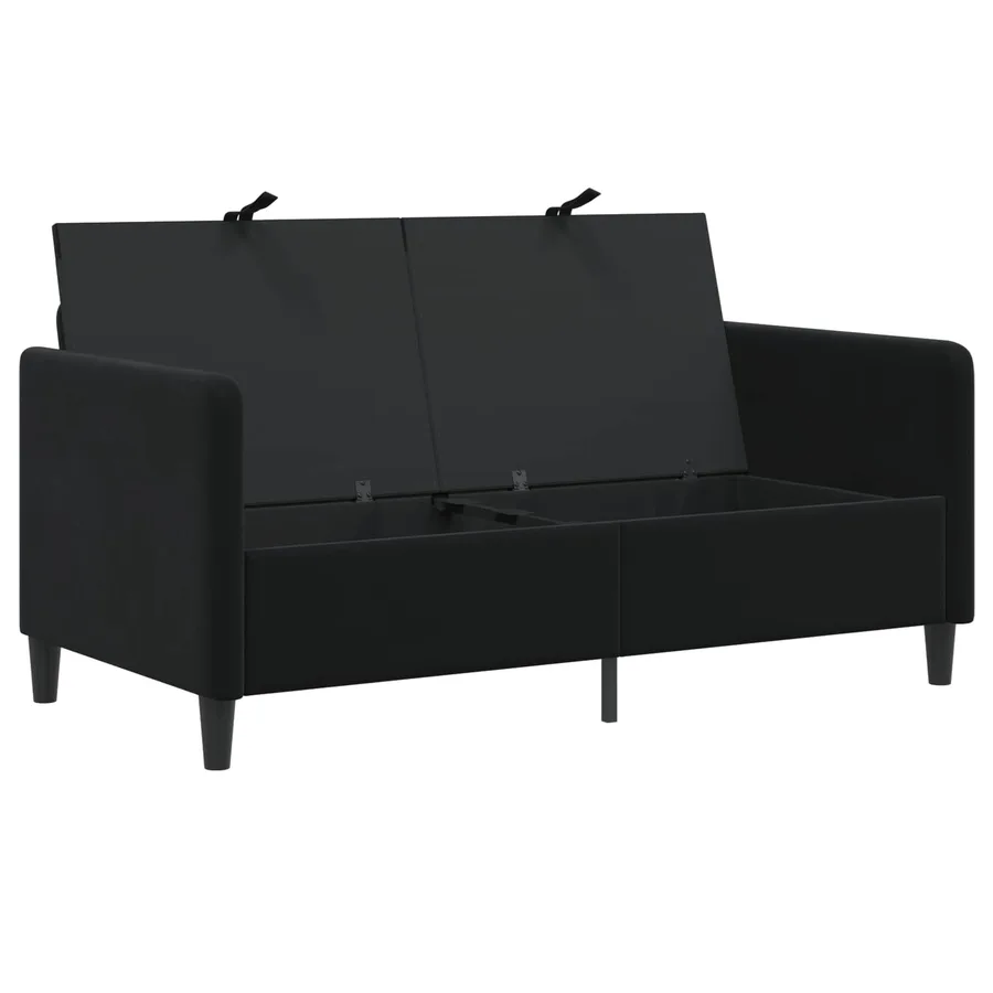 Sofa avec rangement Noir 152 x 78 x 87 cm Polyester - 4