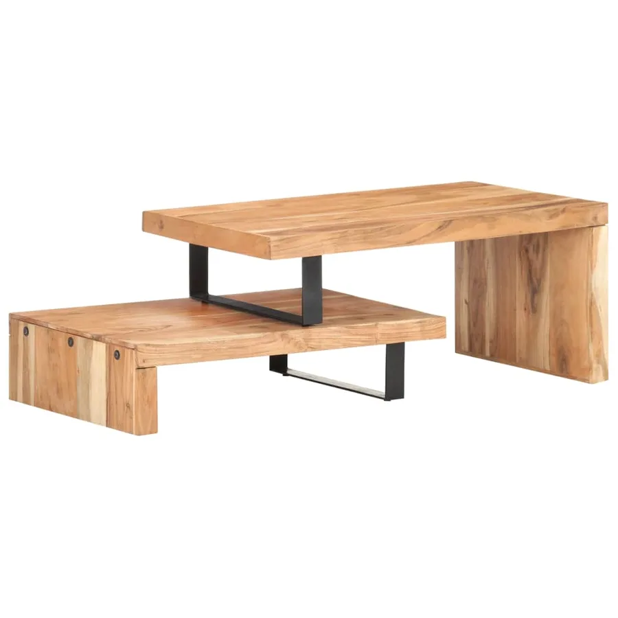 Ensemble de 2 tables basses Bois d'acacia massif - 11