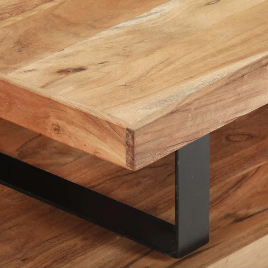 Ensemble de 2 tables basses Bois d'acacia massif - 6