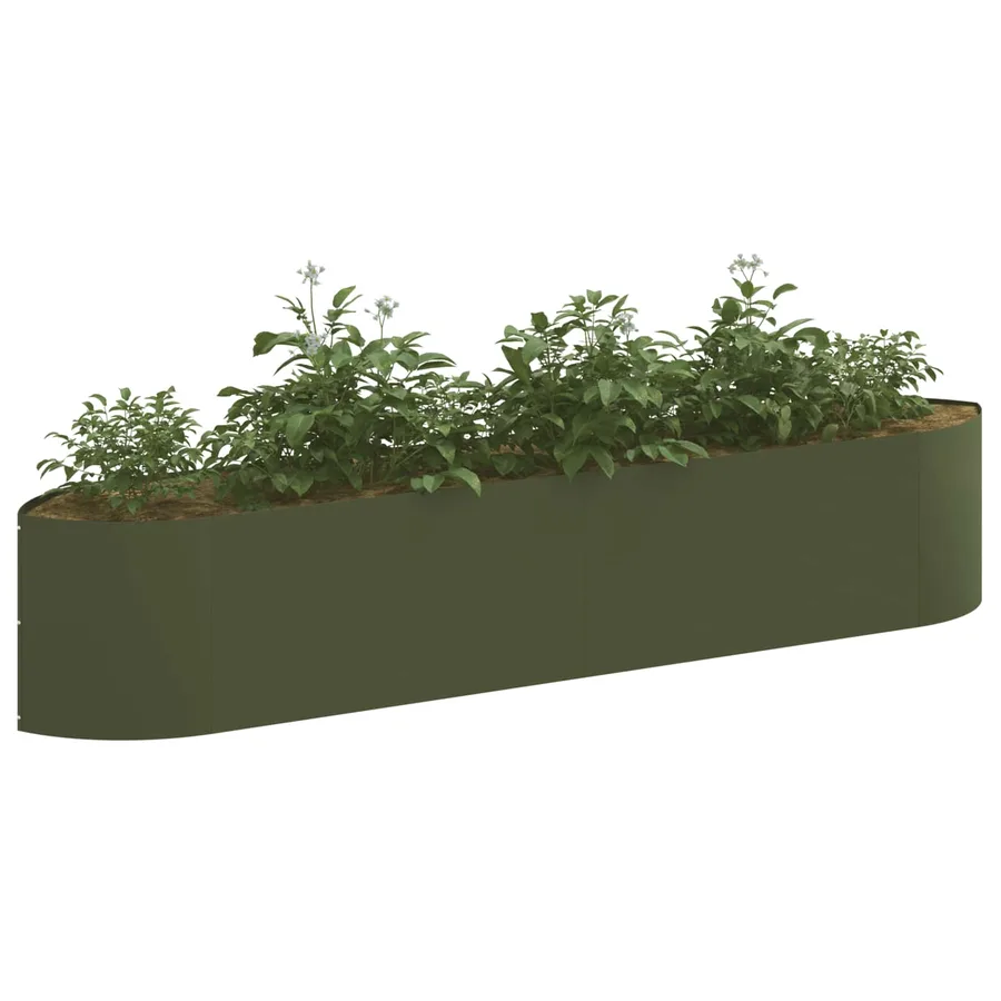 Jardin surélevé Vert olive 220 x 40 x 40 cm Acier - 3