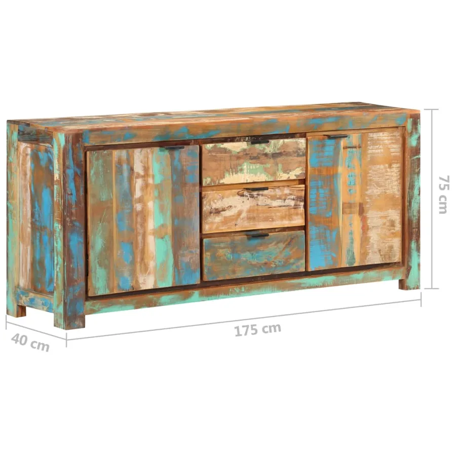 Buffet 175x40x75 cm Bois de récupération massif - 7