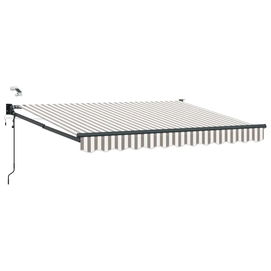 Auvent rétractable électrique Gris clair et blanc - 2