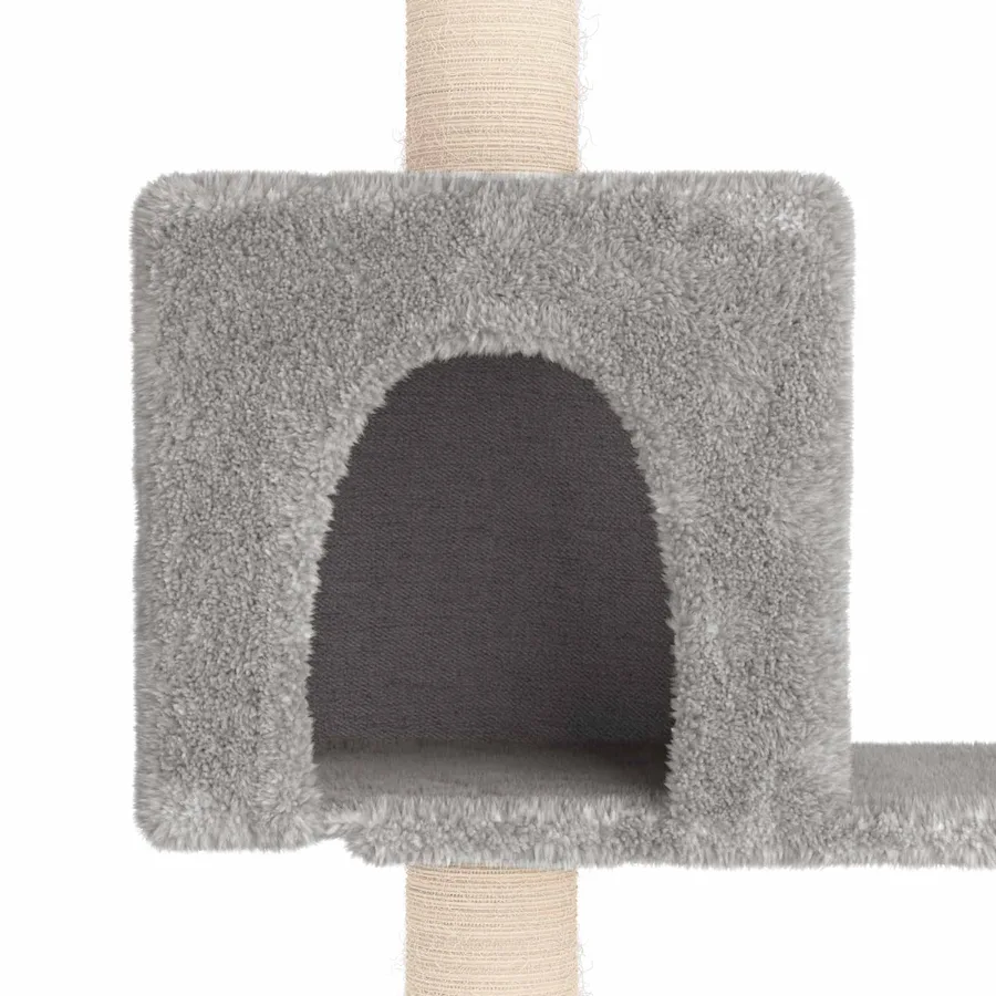 Arbre à chat avec poteaux à griffer en sisal Gris clair - 6