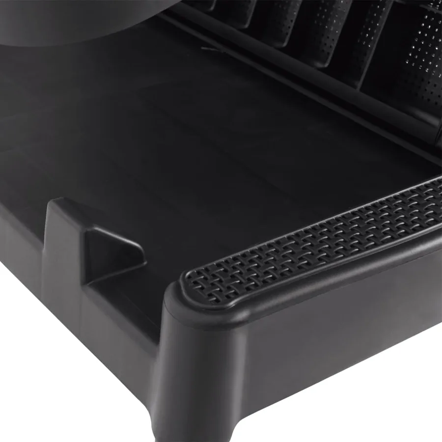 Chaise longue avec coussin anthracite 186x60x29 cm PP - 8