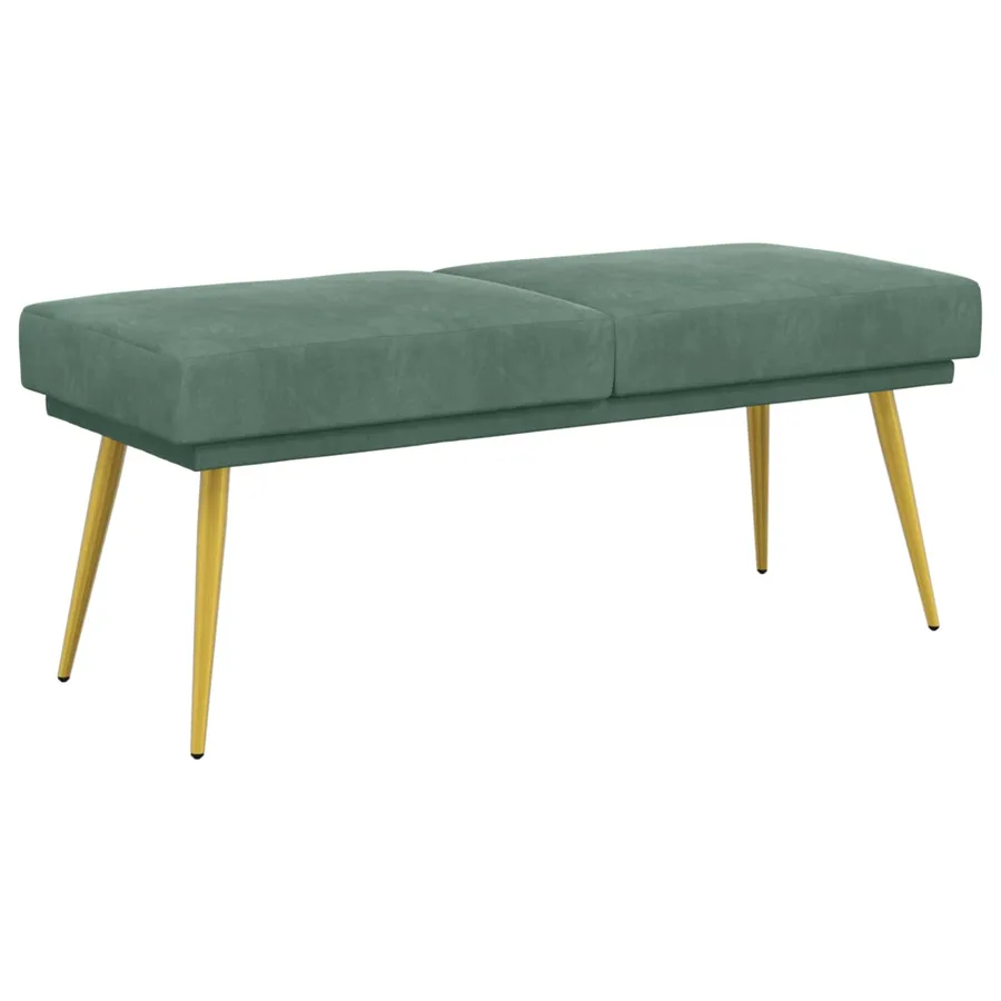 Banc à double couche Vert Mer 120 x 45 x 46 cm Velours - 2