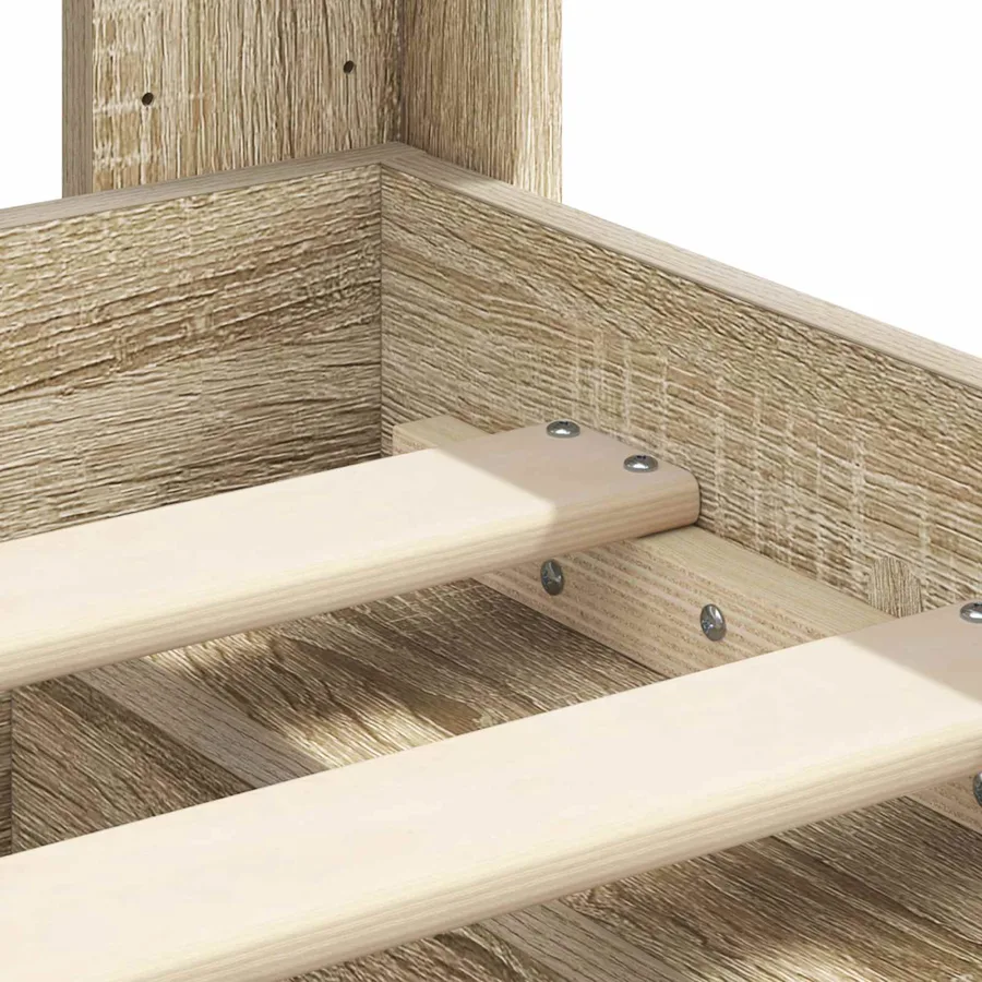 Cadre de lit avec rangement et tête de lit Chêne Sonoma - 9