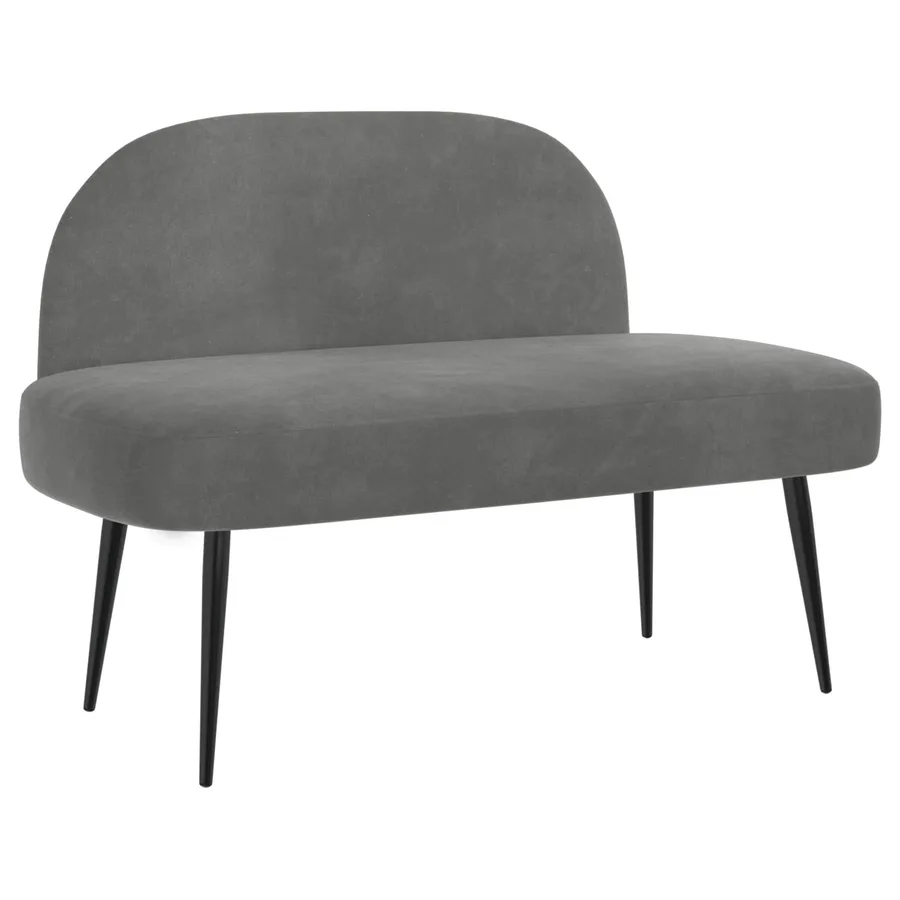 Banc rembourré avec dossier Gris foncé 110 x 60 x 76 cm Velours - 2