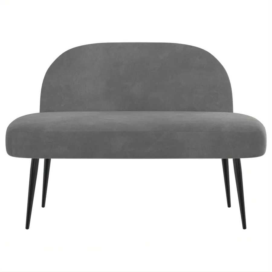 Banc rembourré avec dossier Gris foncé 110 x 60 x 76 cm Velours - 3