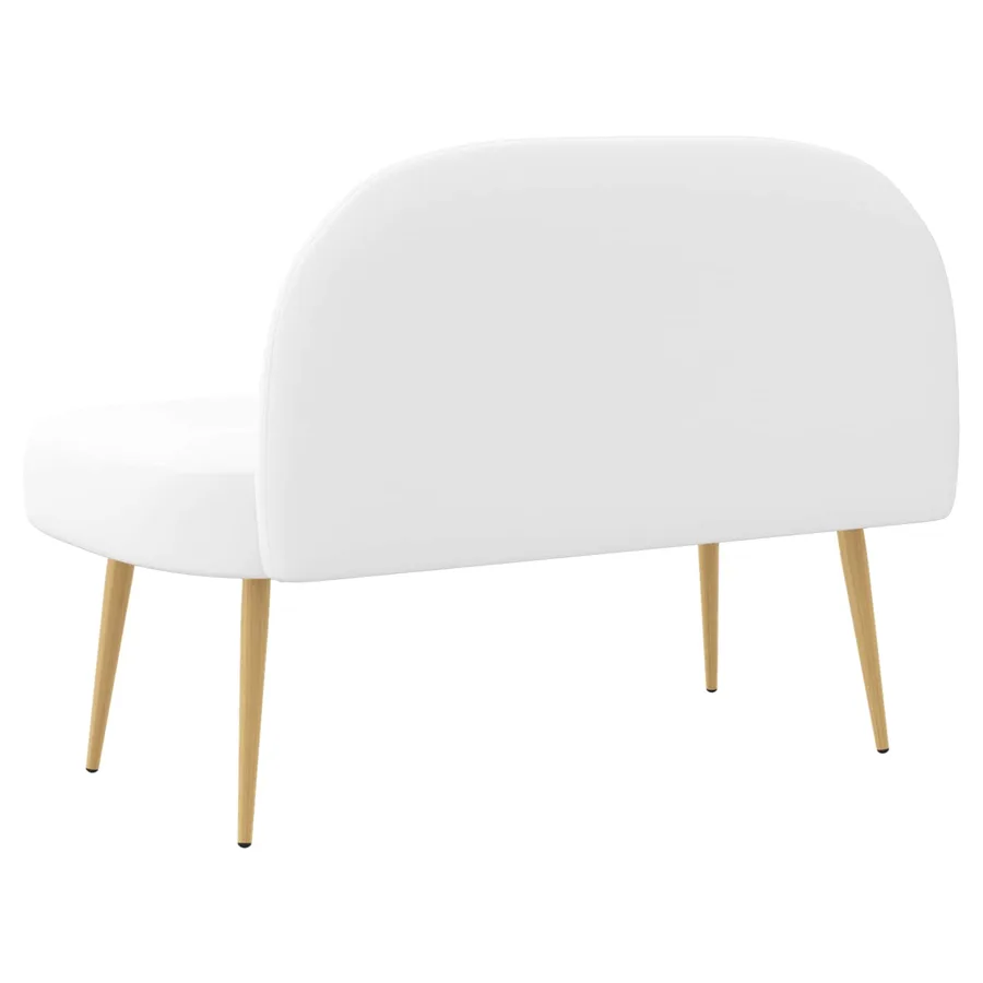 Banc rembourré avec dossier Blanc 110 x 60 x 76 cm Polyester - 4