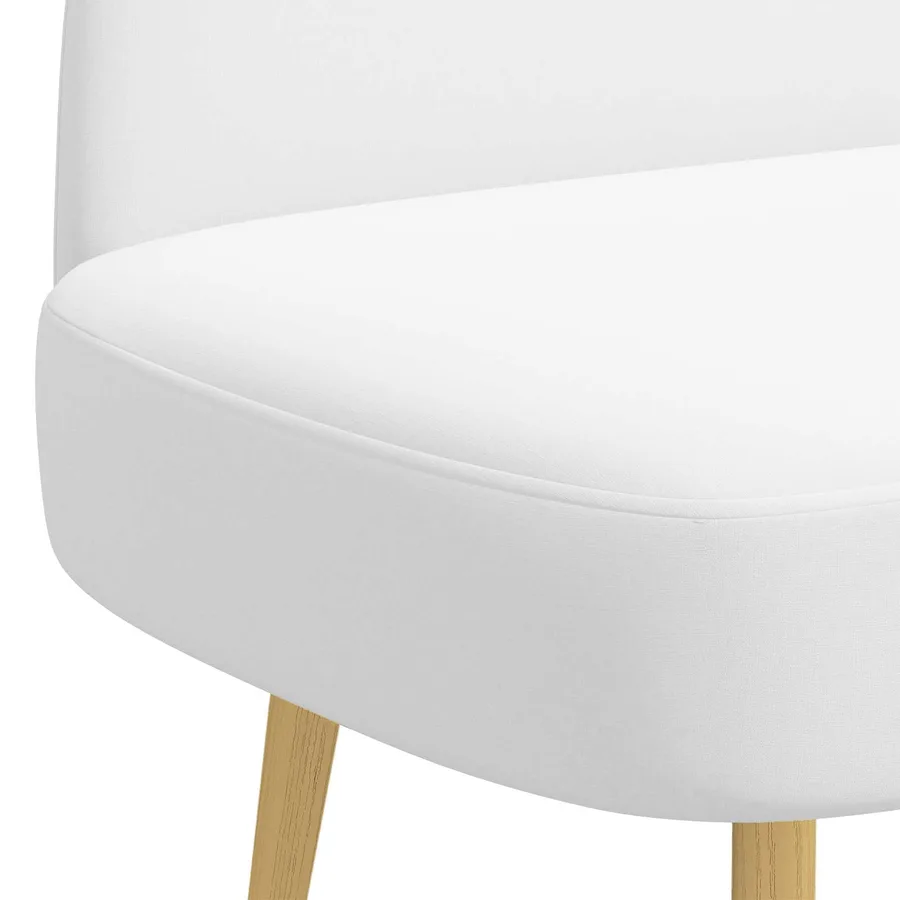 Banc rembourré avec dossier Blanc 110 x 60 x 76 cm Polyester - 5