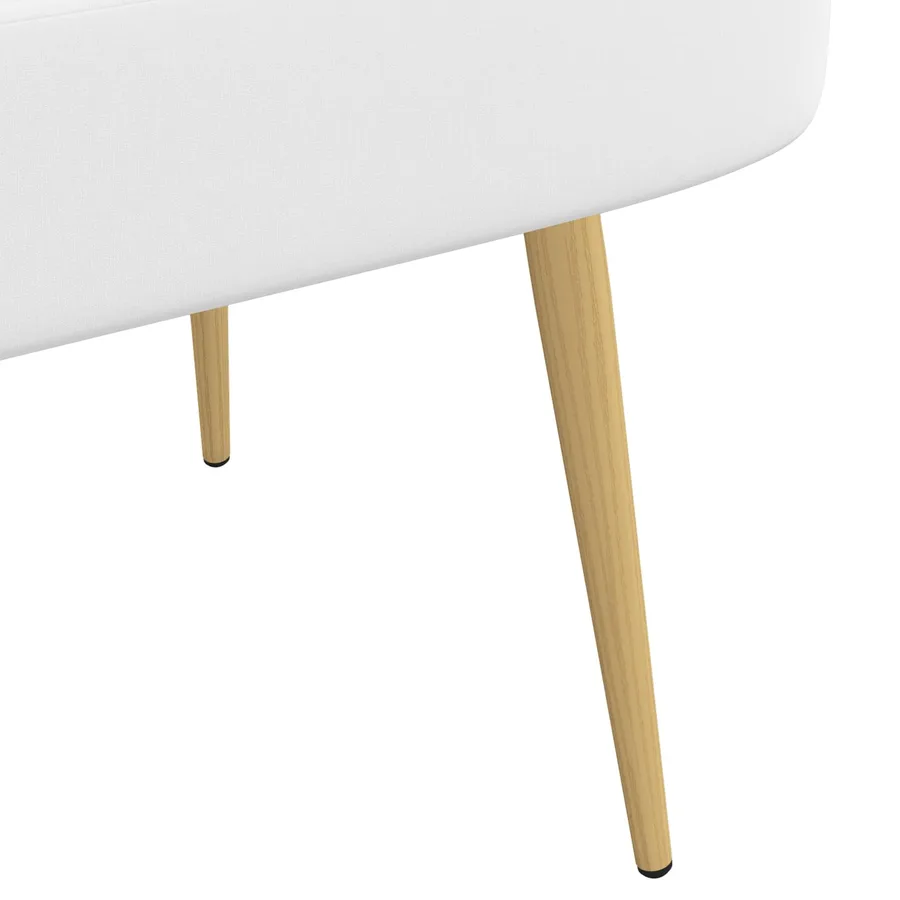 Banc rembourré avec dossier Blanc 110 x 60 x 76 cm Polyester - 6