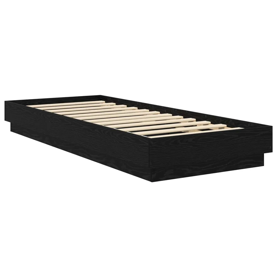 Cadre de lit avec LED Chêne noir 80 x 200 cm Bois d'ingénierie - 2