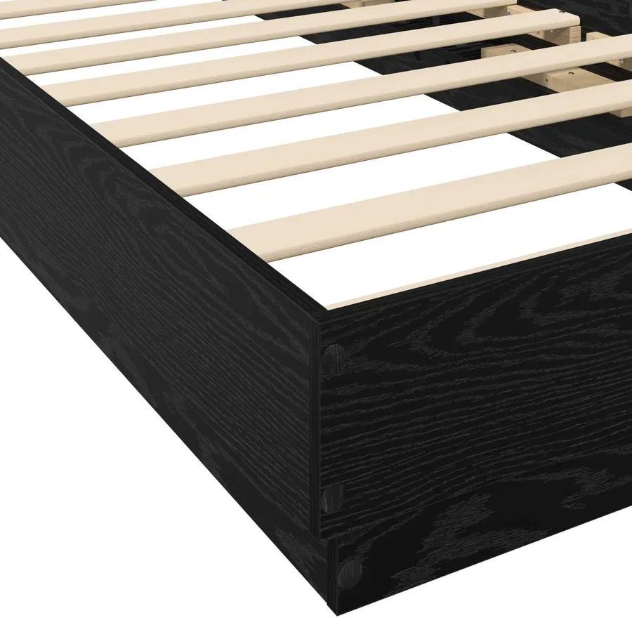 Cadre de lit avec LED Chêne noir 80 x 200 cm Bois d'ingénierie - 5