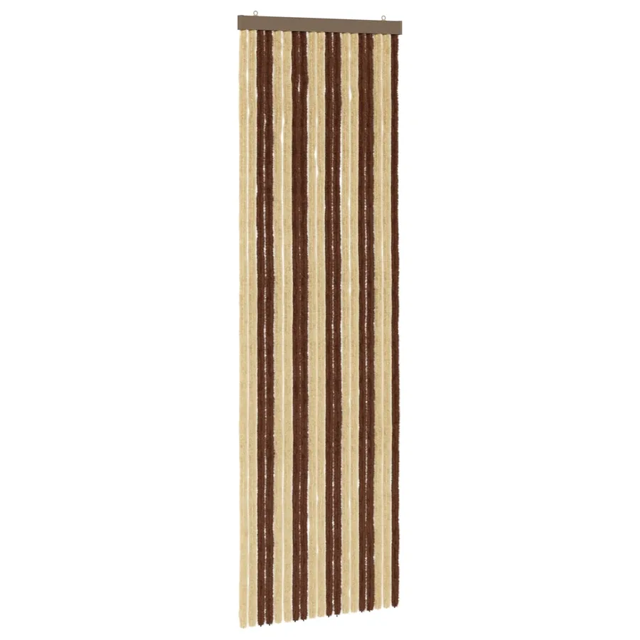 Rideau anti-insectes en chenille Marron et beige 56 x 185 cm - 2