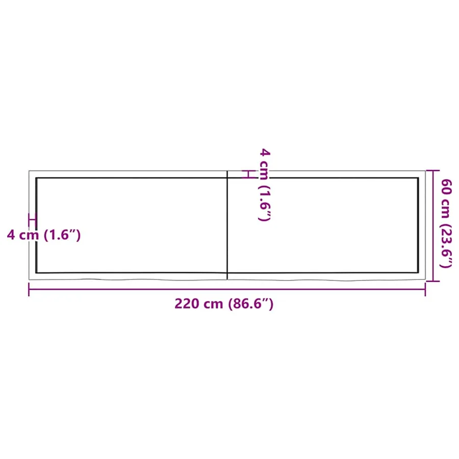 Étagère murale 220x60x(2-6) cm bois de chêne massif non traité - 10