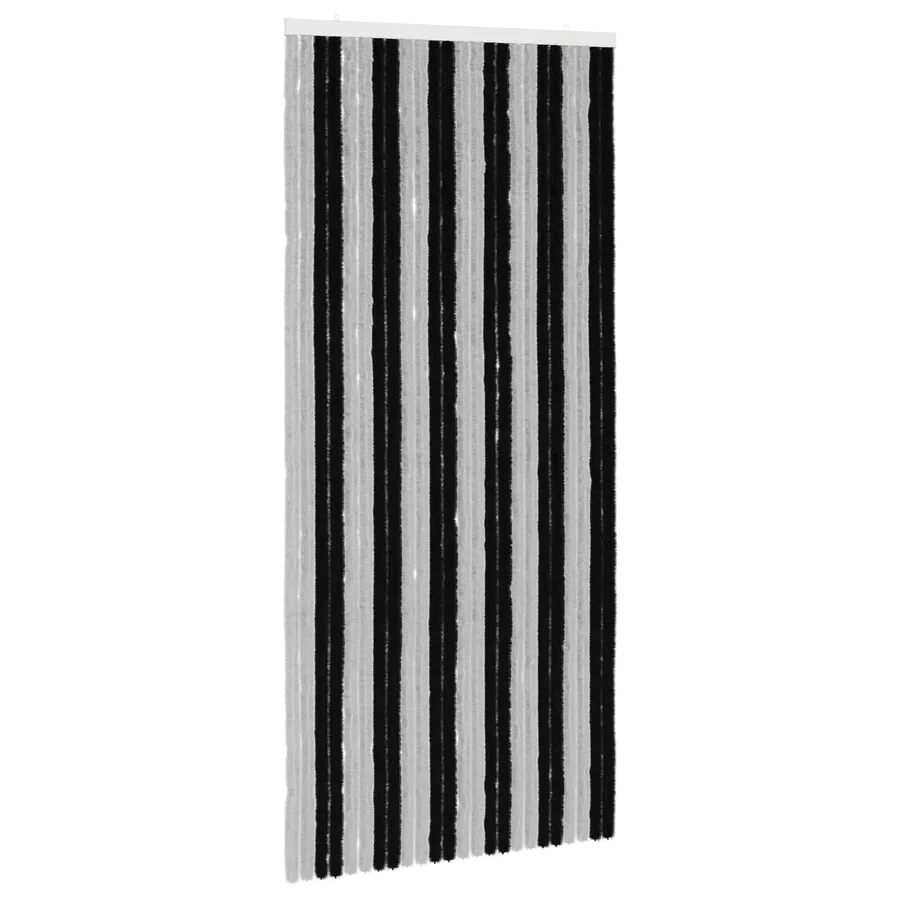 Rideau anti-insectes en chenille Gris et Noir 100 x 220 cm - 2