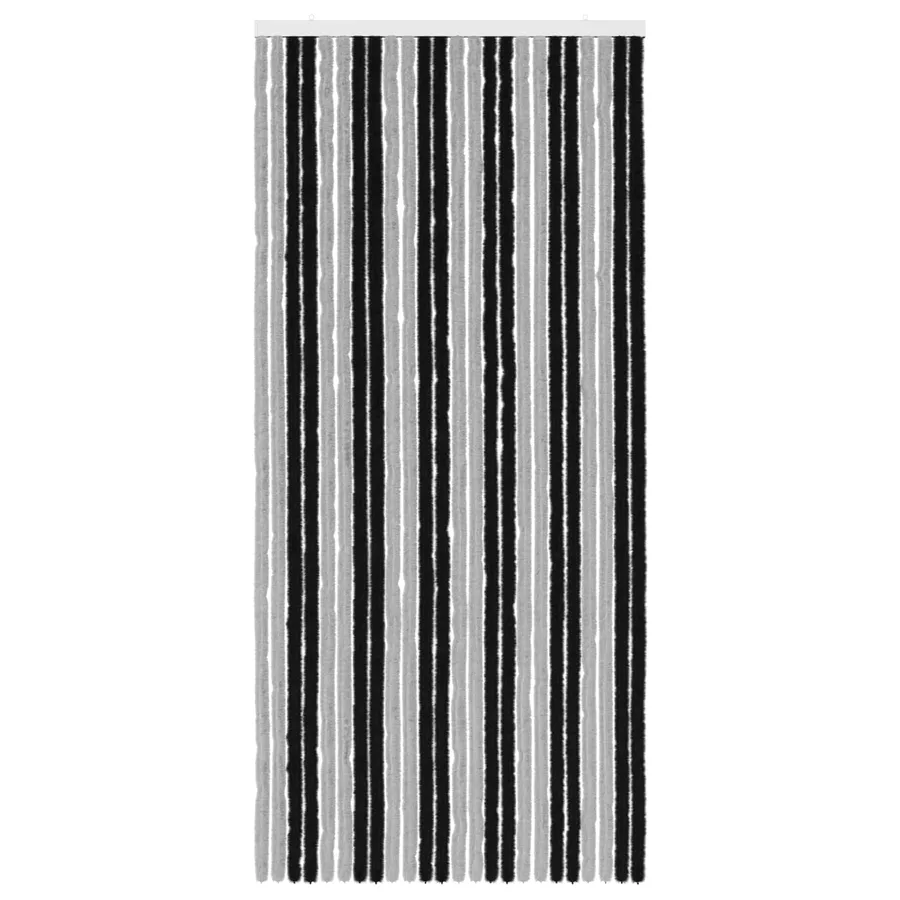 Rideau anti-insectes en chenille Gris et Noir 100 x 220 cm - 3