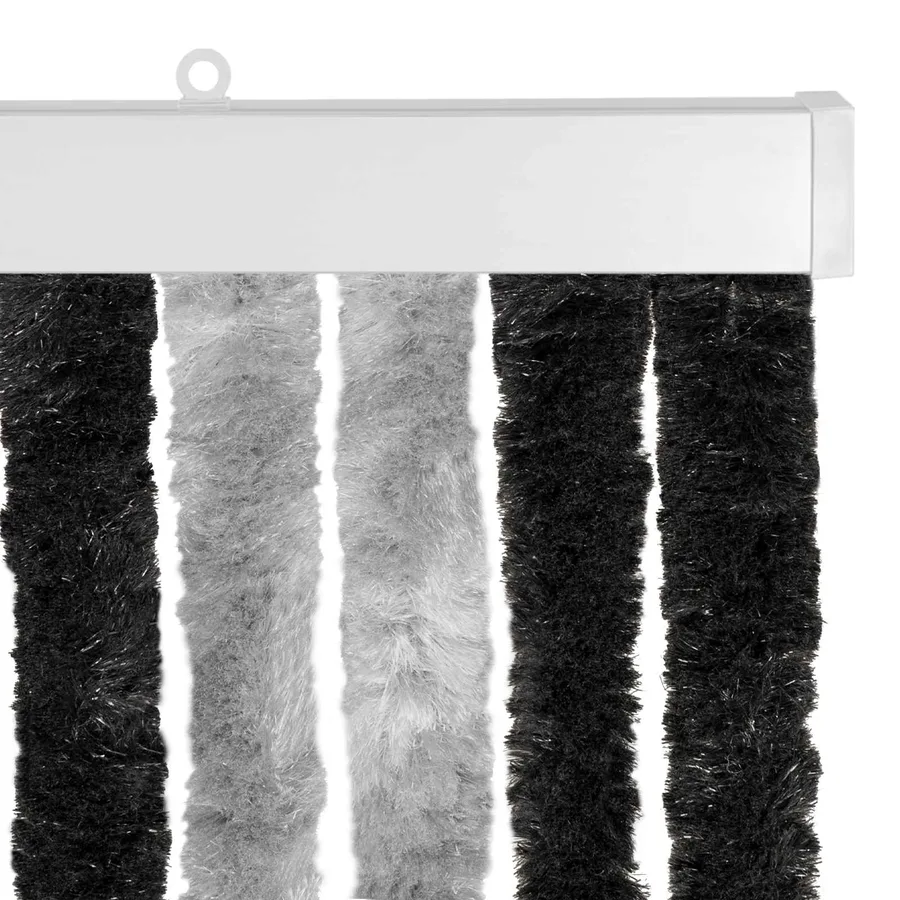 Rideau anti-insectes en chenille Gris et Noir 100 x 220 cm - 4