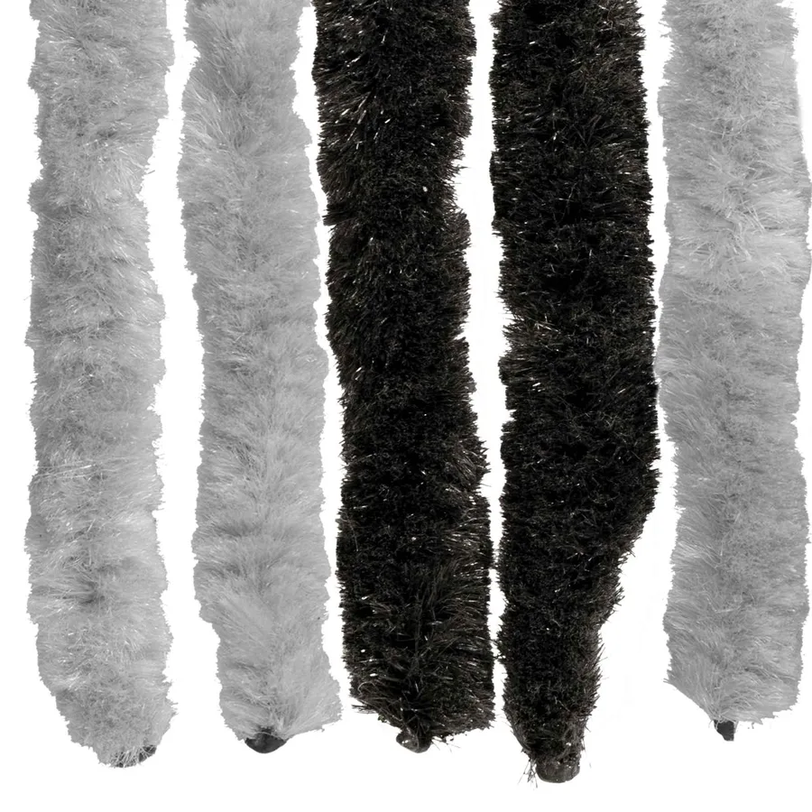 Rideau anti-insectes en chenille Gris et Noir 100 x 220 cm - 5