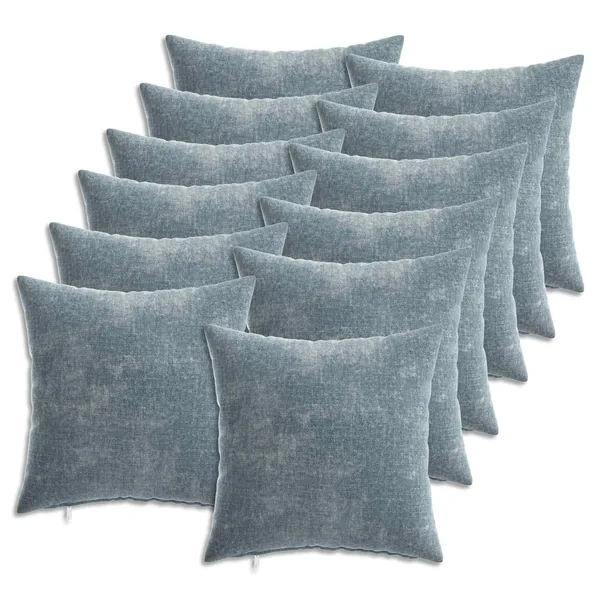Housse de coussin 12 pcs HEERLEN Bleu clair 40 x 40 cm