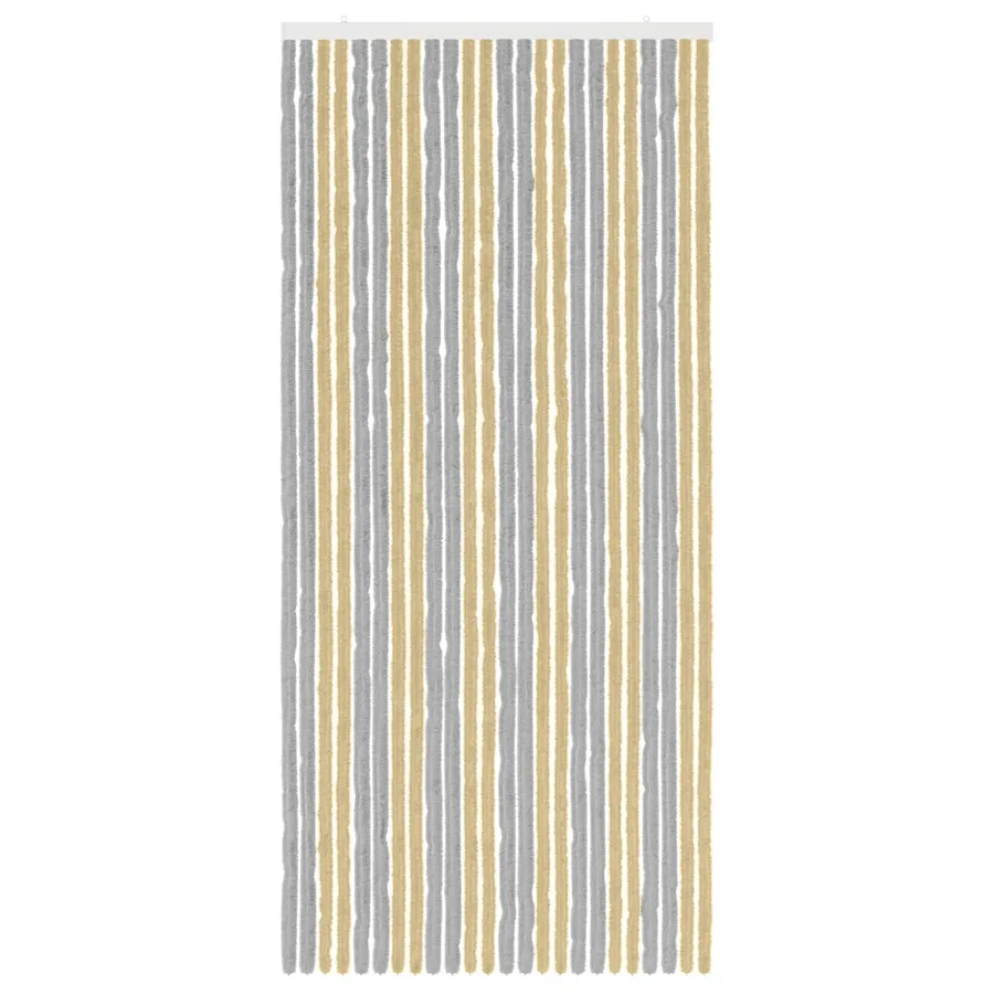 Rideau anti-insectes en chenille Gris et Beige 100 x 220 cm - 3