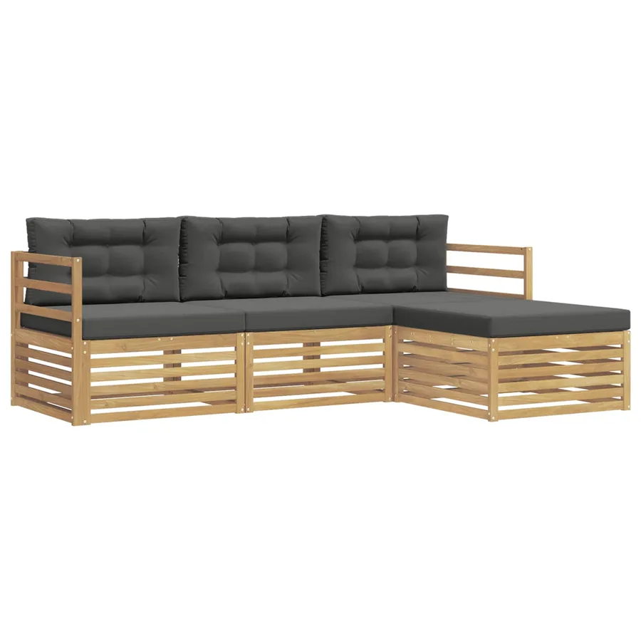 Ensemble de canapés d'extérieur 4 pc Blanc et anthracite - 2