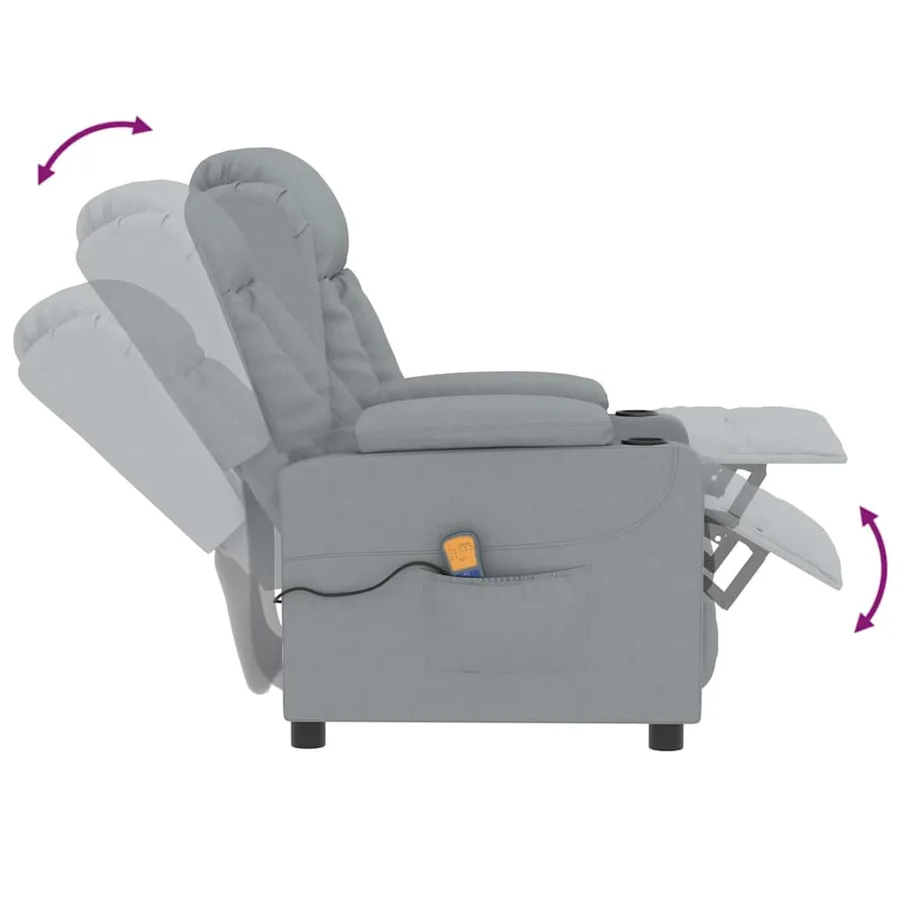 Fauteuil de massage Gris clair Tissu - 6
