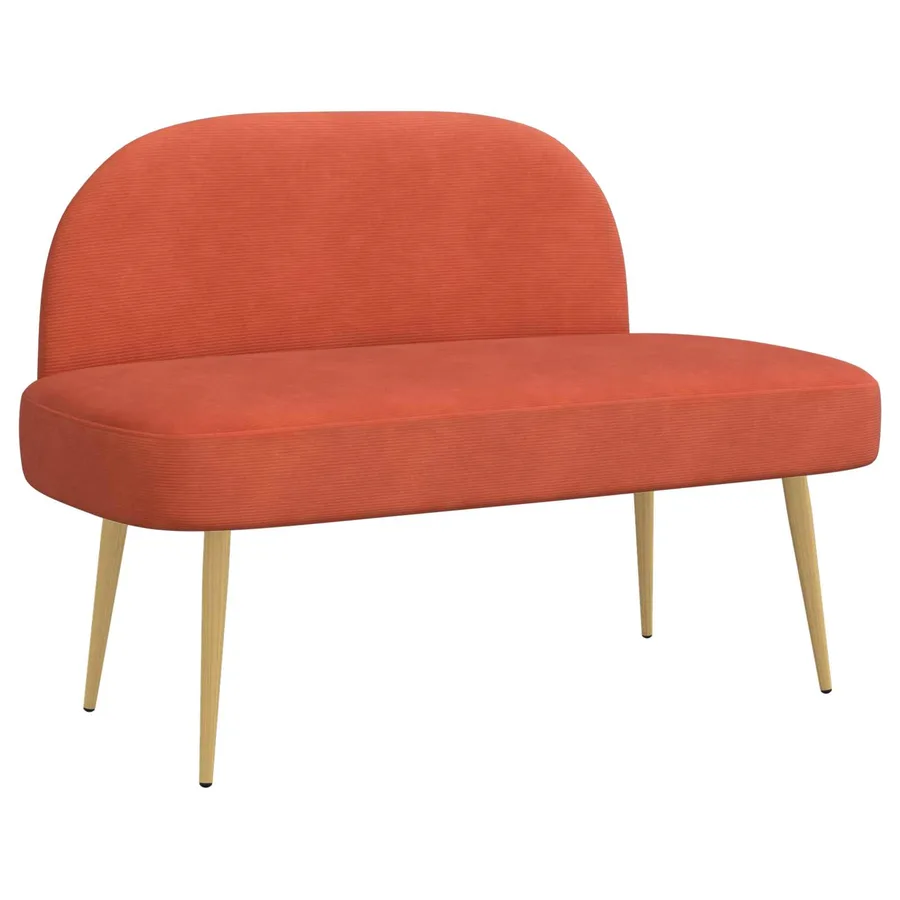Banc rembourré avec dossier Rouge orange 110 x 60 x 76 cm - 2