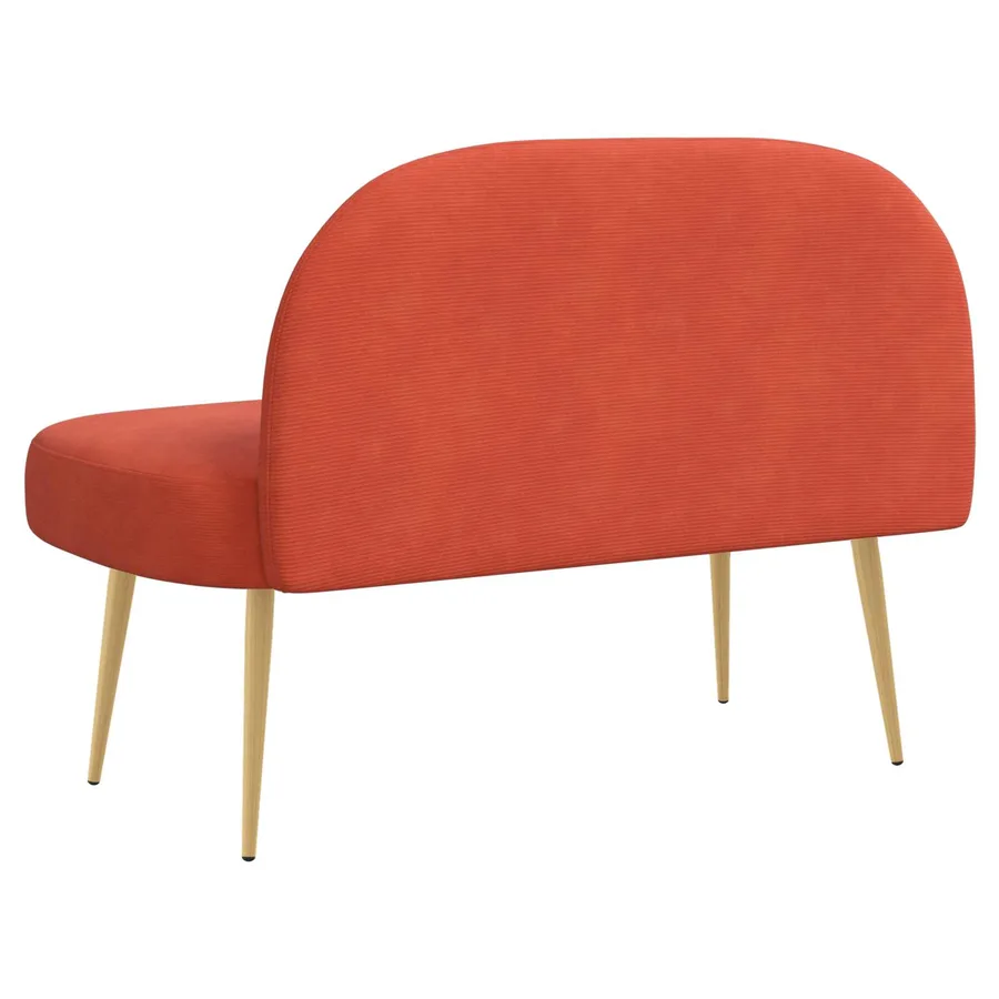 Banc rembourré avec dossier Rouge orange 110 x 60 x 76 cm - 4