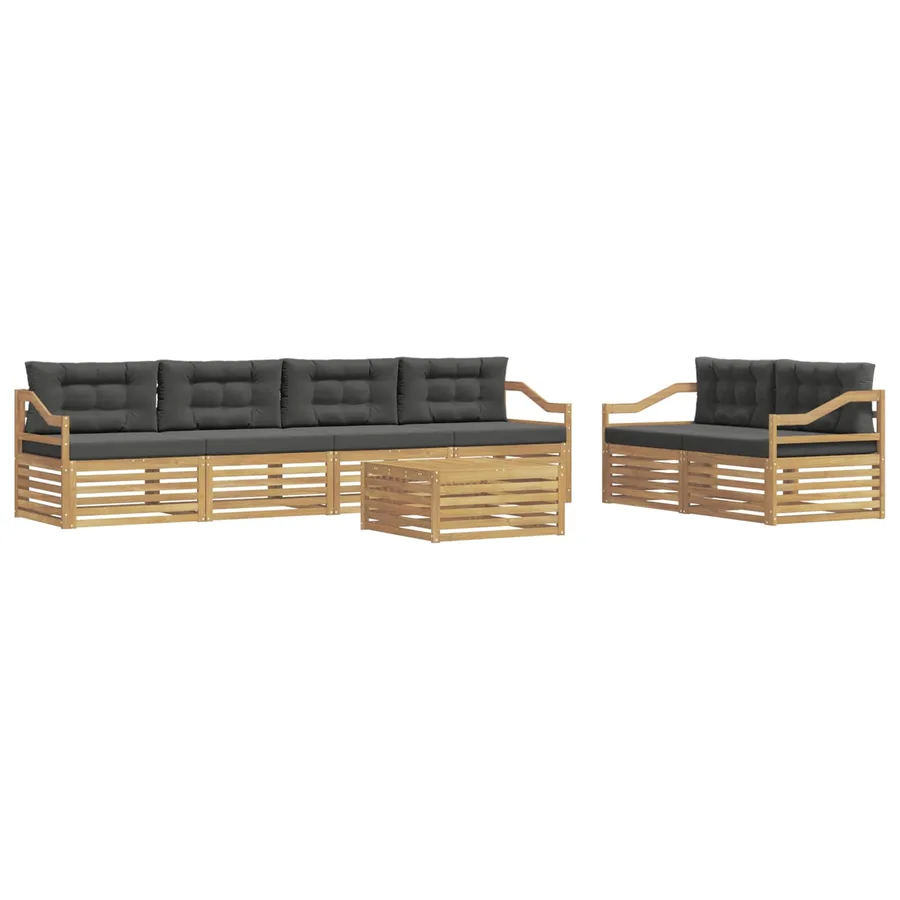 Ensemble de canapés d'extérieur 7 pc Blanc et anthracite - 2