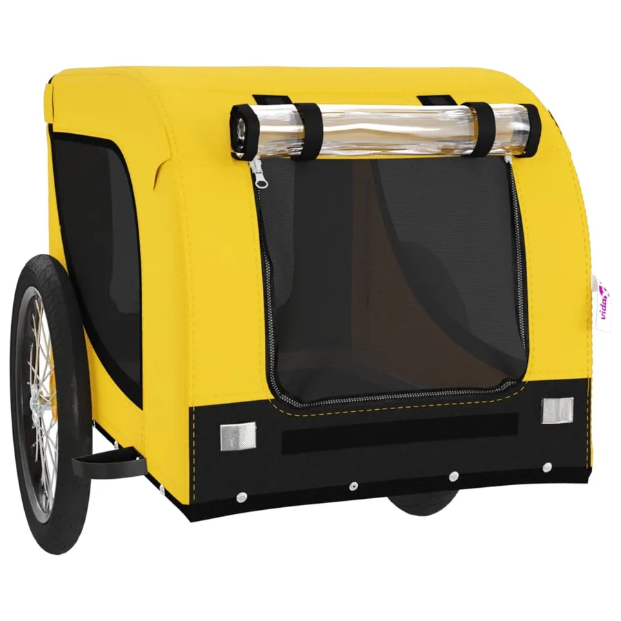 Remorque de vélo pour animaux de compagnie jaune et noir - 4