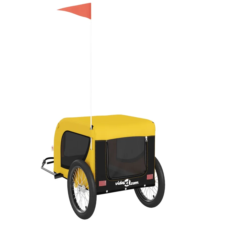 Remorque de vélo pour animaux de compagnie jaune et noir - 7
