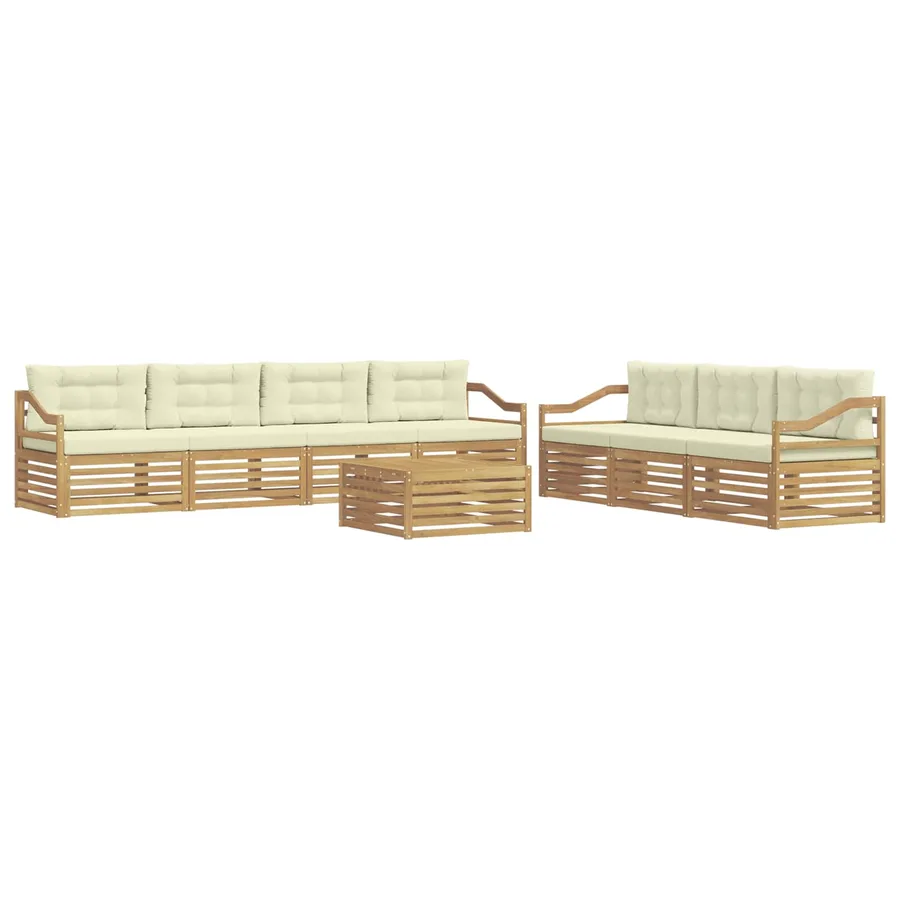 Ensemble de canapés d'extérieur 8 pc Blanc et crème Polyester - 2