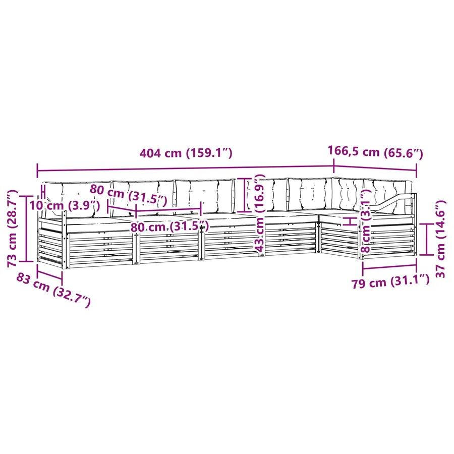 Ensemble de canapés d'extérieur 6 pc Blanc et crème Polyester - 8