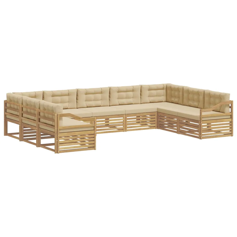 Ensemble de canapés d'extérieur 9 pc Blanc et Beige - 2