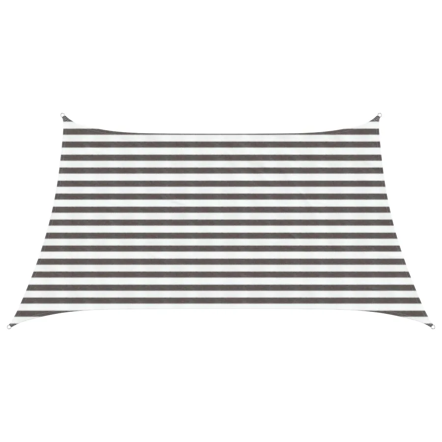 Voile d'ombre Gris clair et blanc 3 / 4 x 2 m HDPE