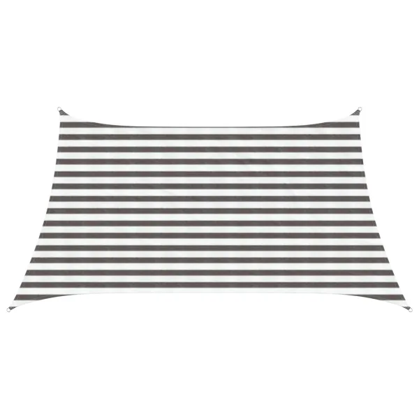 Voile d'ombre Gris clair et blanc 3 / 4 x 2 m HDPE
